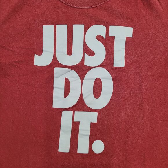NIKE Swoosh Shirt Medium 20x25 Red Spellout Just-Do-it - Picture 7 of 12